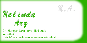 melinda arz business card